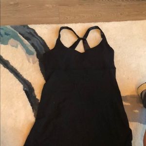 black lulu tank w sports bra